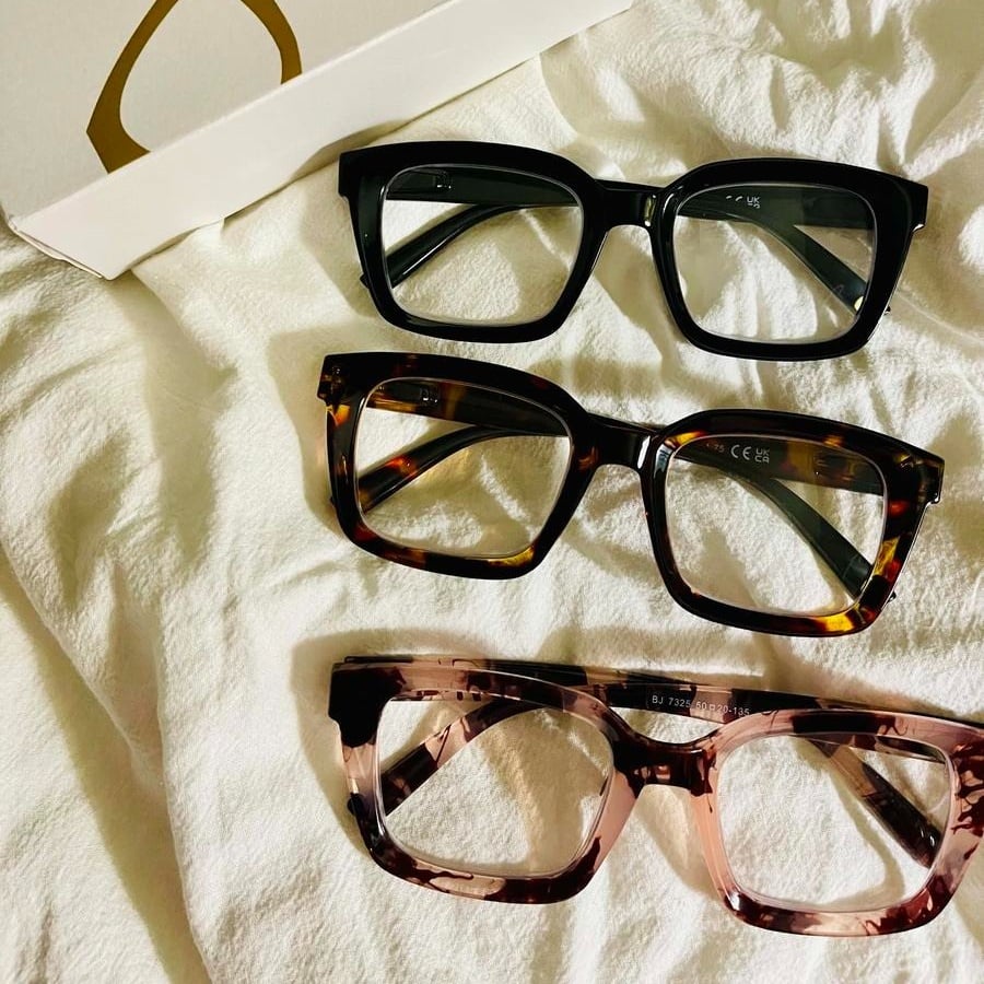 đ3-pack lĂ€sglasögon i sköldpaddsmönster â överdimensionerade fyrkantiga lĂ€sglasögon som blockerar blĂ„tt ljus