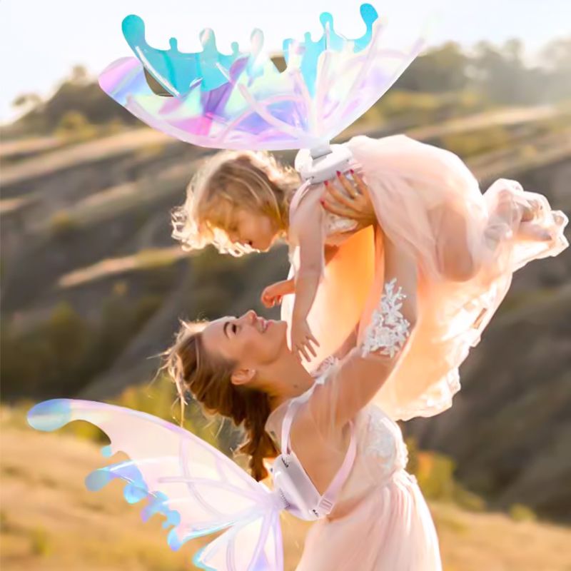 🦋🔥Julrea – upp till 50 % rabatt🎅✨Uppladdningsbara elektriska älvvingar med LED-ljus och musik