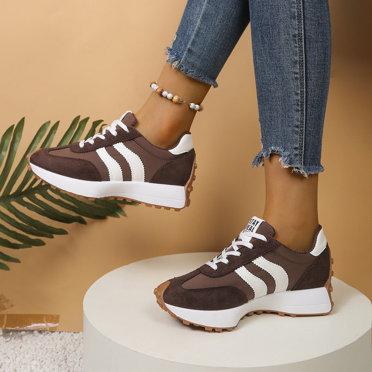 👟💥 49% RABATT! | Låga Casualskor för Damer – 4cm Plattform, Retrodesign & Halksäker!