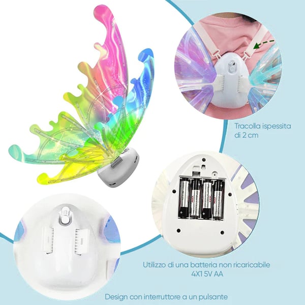 🦋🔥Julrea – upp till 50 % rabatt🎅✨Uppladdningsbara elektriska älvvingar med LED-ljus och musik