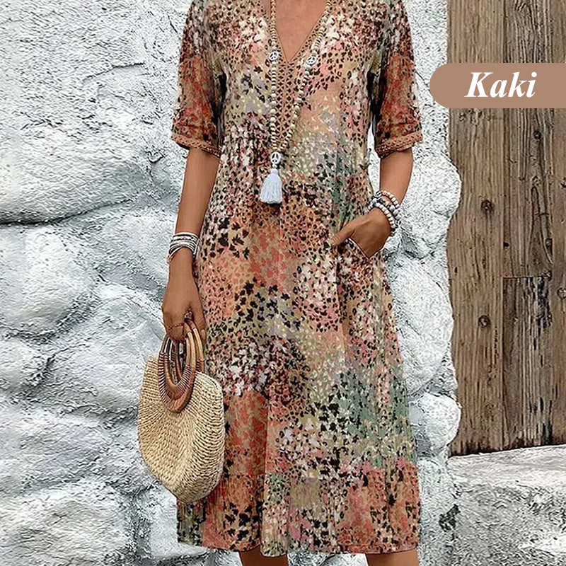 🚚 SPARA FRAKT: Köp 2 stk!Safari Chic Leopard Klänning