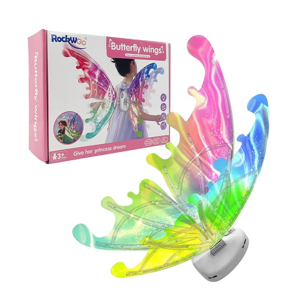 🦋🔥Julrea – upp till 50 % rabatt🎅✨Uppladdningsbara elektriska älvvingar med LED-ljus och musik