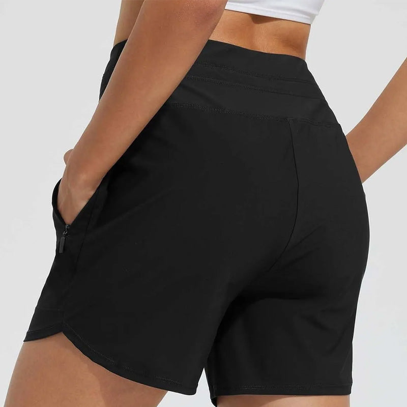 🌞Sommarrea 49% RABATT🩳Badshorts med hög midja, snabbtorkande för dam