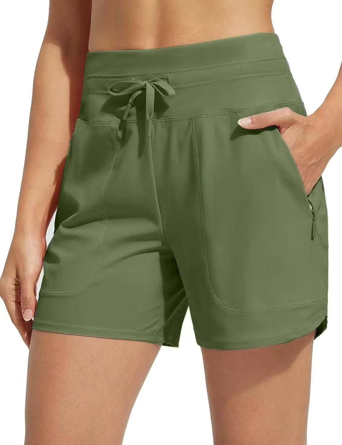 🌞Sommarrea 49% RABATT🩳Badshorts med hög midja, snabbtorkande för dam