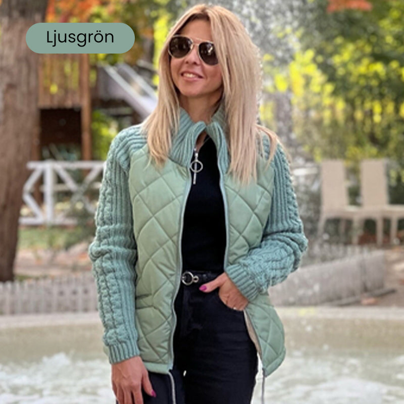 ⌛50% off clearance for a limited time!!!!🔥Stickad Patchwork Puffig Jacka för Kvinnor
