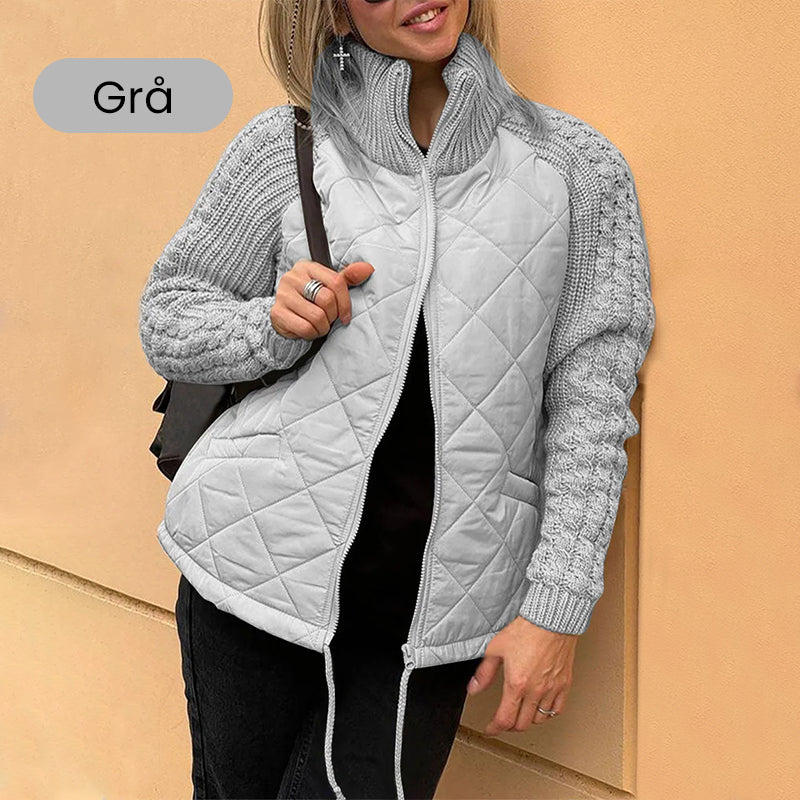 ⌛50% off clearance for a limited time!!!!🔥Stickad Patchwork Puffig Jacka för Kvinnor
