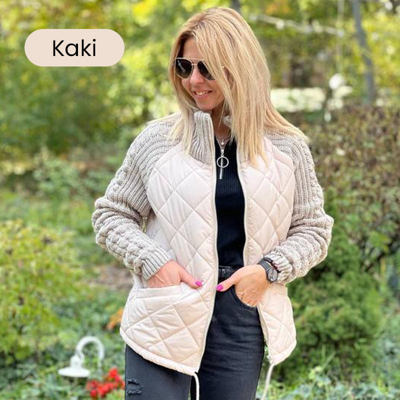 ⌛50% off clearance for a limited time!!!!🔥Stickad Patchwork Puffig Jacka för Kvinnor