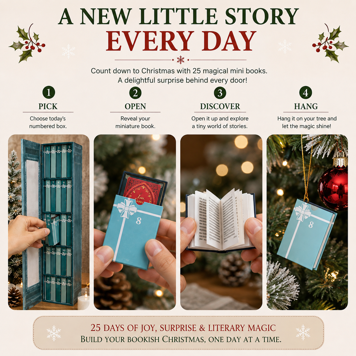 📚 49% RABATT | 25-dagars julkalender med miniböcker – Öppna, läs, häng och samla 🎄