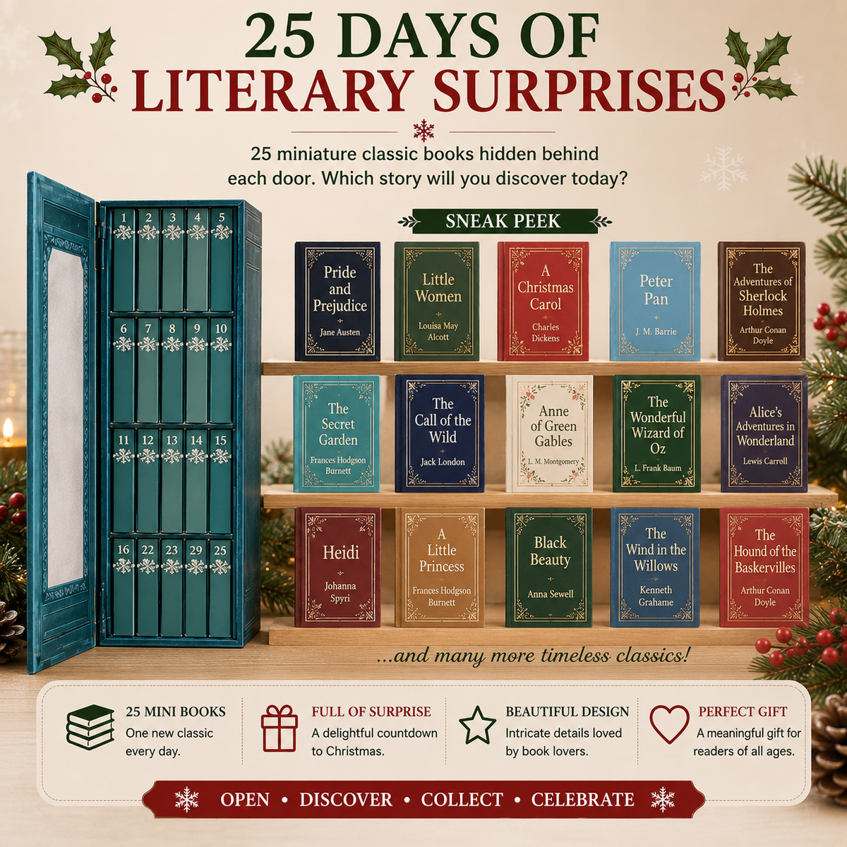 📚 49% RABATT | 25-dagars julkalender med miniböcker – Öppna, läs, häng och samla 🎄