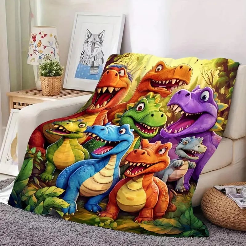 🦖🔥 50% RABATT! Dinosaurie Flanellpläd – Supersöt & Mjuk