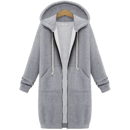 🚚 SPARA FRAKT: Köp 2 stk!🌸Fritidsfleecehoodies med dragkedja för damer