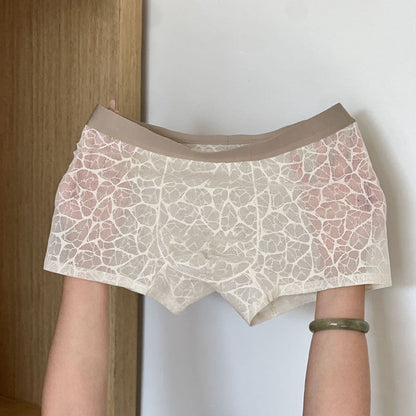 🔥 Sexig Herrboxer i Spets & Is-siden