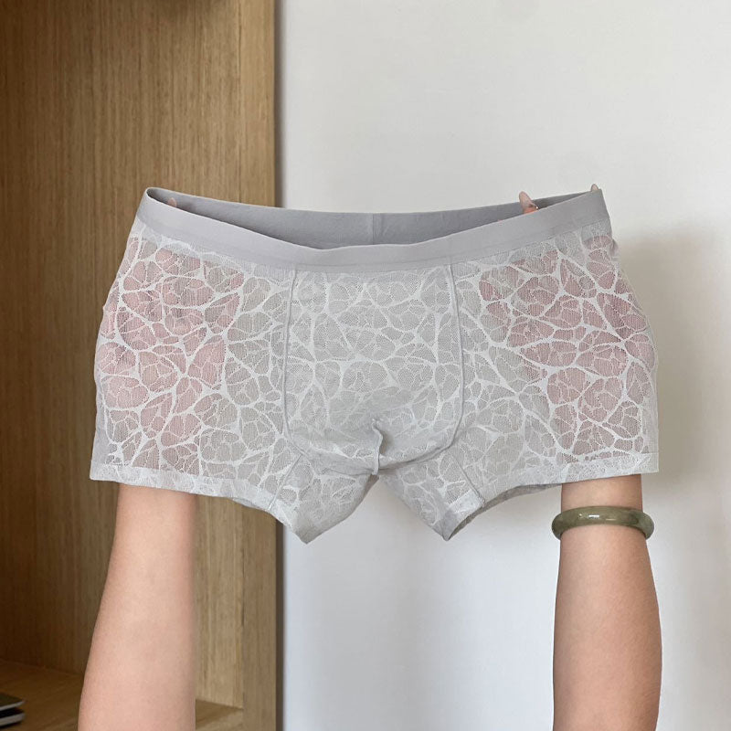 🔥 Sexig Herrboxer i Spets & Is-siden
