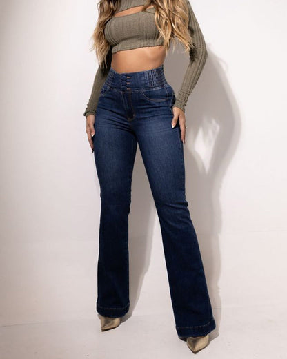 Utsvängda jeans med hög midja