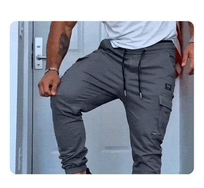 👖50 % RABATT🏃 Arbetsbyxor i fleece | Dragsko i midjan · Slitstarkt polyester · Avsmalnande ben · Flera fickor