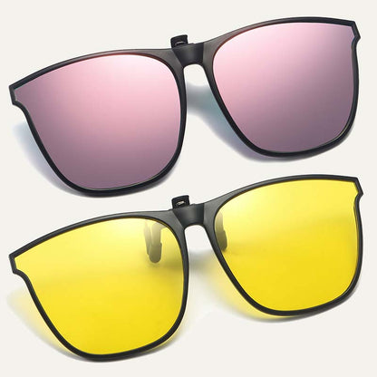 Nya polariserade clip-on solglasögon med uppfällbar design