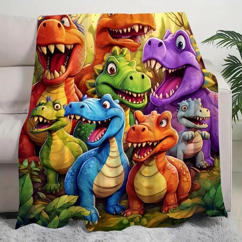 🦖🔥 50% RABATT! Dinosaurie Flanellpläd – Supersöt & Mjuk