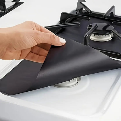 4-delade återanvändbara non-stick brännarlock för gasspis – värmebeständiga och tvättbara
