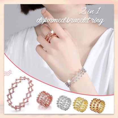 2 i 1 Justerbar magnetisk terapi transformerande armband ring