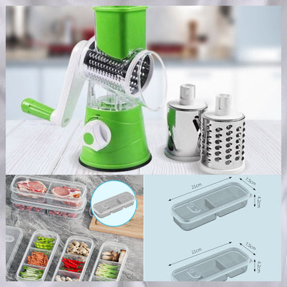 🥕Limiterad tid till halva priset-3 i 1 roterande osthyvel grönsaksrivare