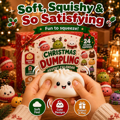 🎅 JULSPECIAL | 24 dagar med mini squishies – Söt adventskalender 2026 med dagliga dumpling-överraskningar
