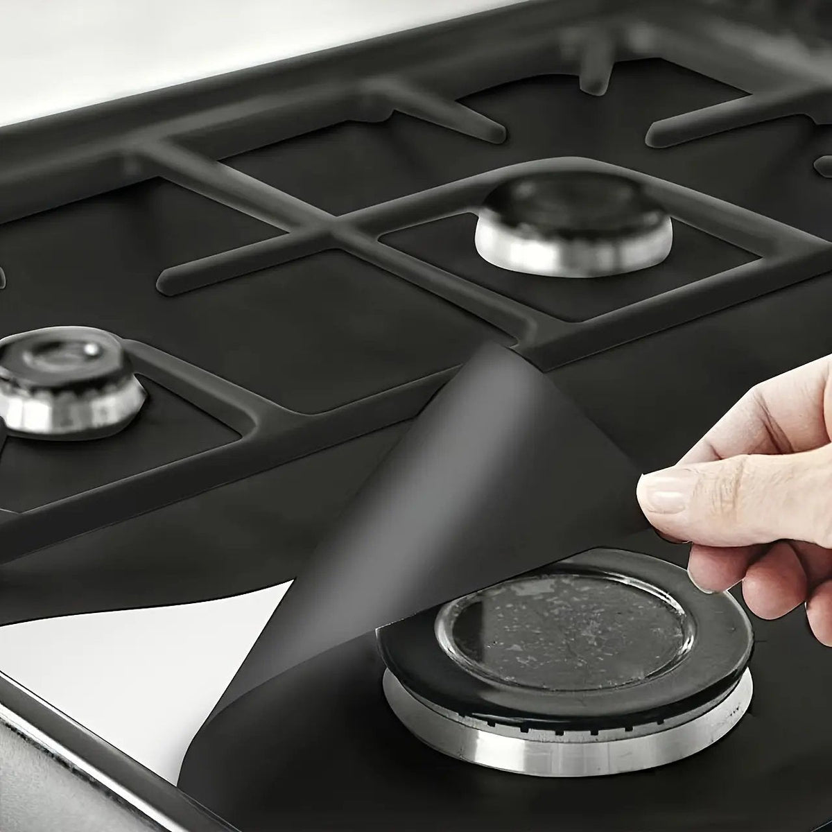 4-delade återanvändbara non-stick brännarlock för gasspis – värmebeständiga och tvättbara