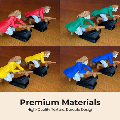 Instrumentbrädedekorationer med flytande effekt: häx- och trollkarlskvast