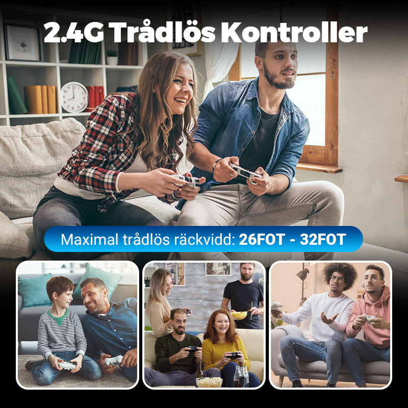 Svartvitt klassiskt hem retro dubbla spelpinnar - Återupplev arkadens era