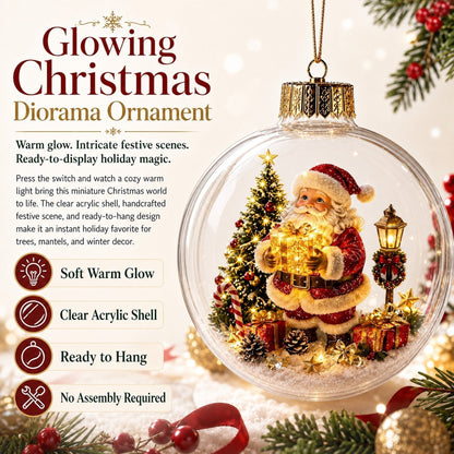 🎄Glödande juldiarama-ornament – En liten vintervärld i din handflata👼