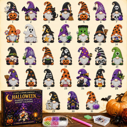 🎃✨ 31 dagars gnomöverraskningar Halloween Diamond Painting Adventskalender