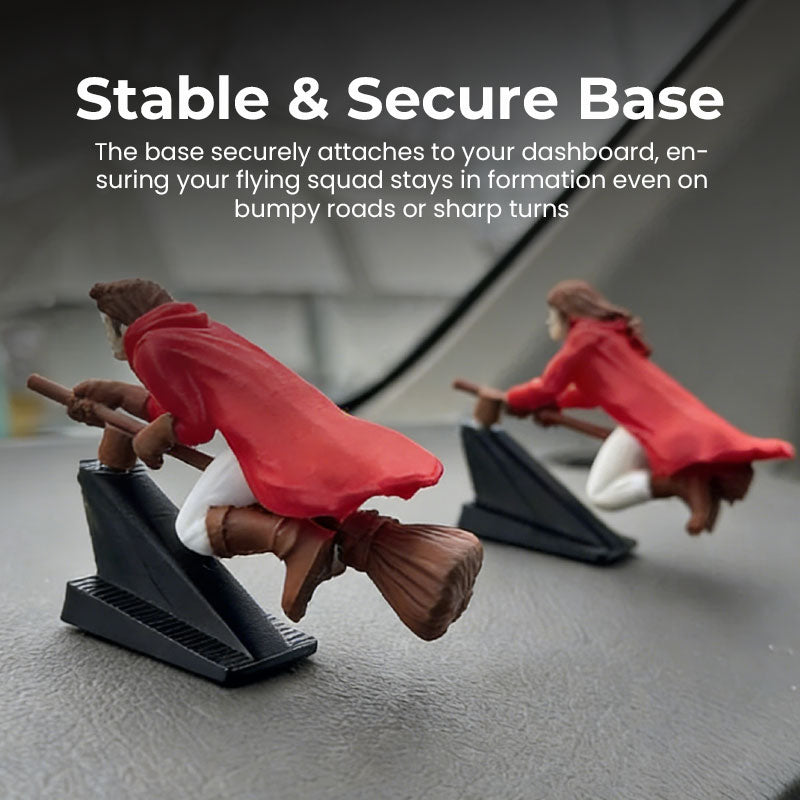 Instrumentbrädedekorationer med flytande effekt: häx- och trollkarlskvast