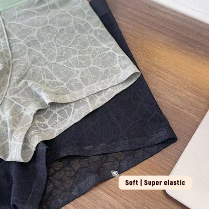 🔥 Sexig Herrboxer i Spets & Is-siden