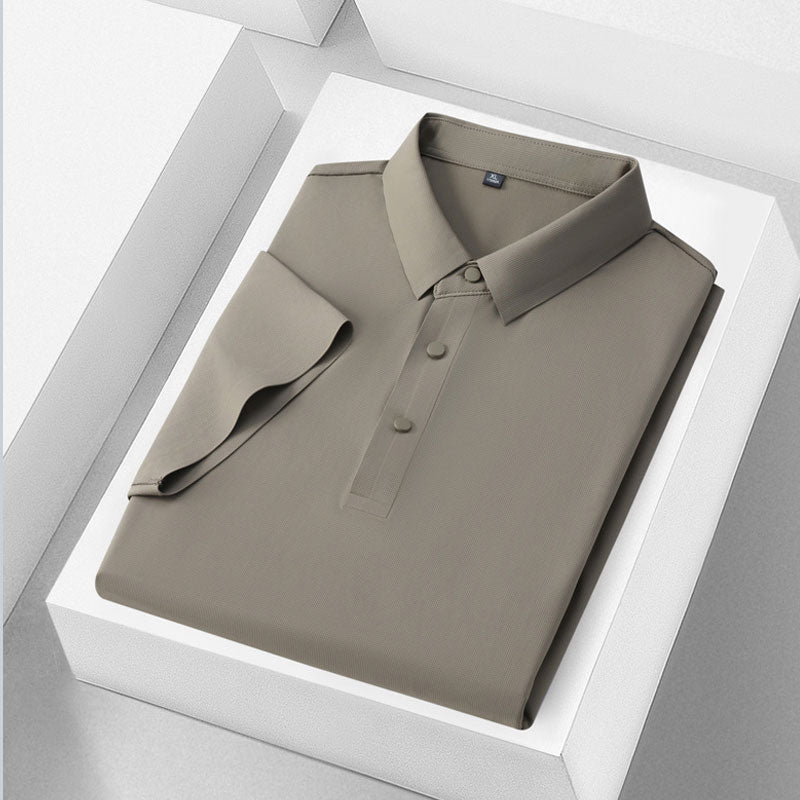 🌬️👕Summer Ice Silk Plaid kortärmad polotröja herr🌿