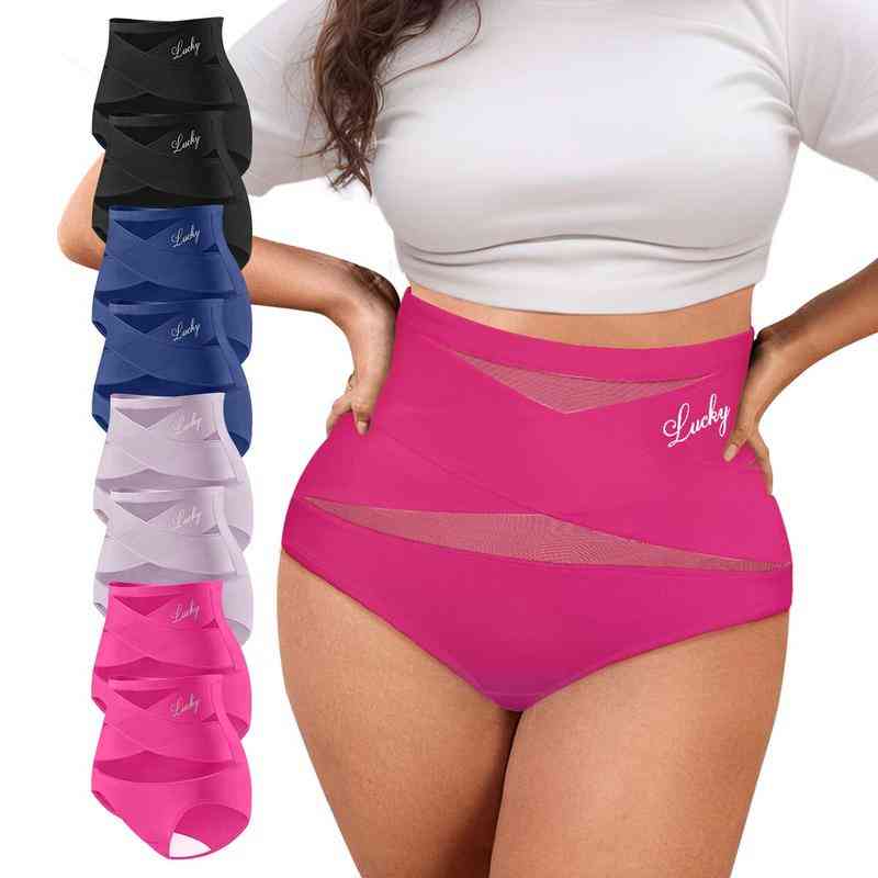 🌸Sista dagen - Köp en, få tre gratis✨ Högmidjade plus size-underkläder med korsvis magkontroll