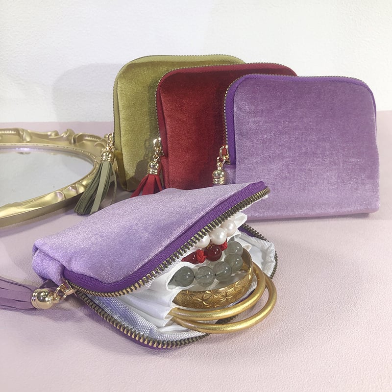 Smyckesväska med dragkedja, bärbar arrangör