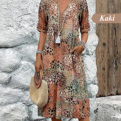🚚 SPARA FRAKT: Köp 2 stk!Safari Chic Leopard Klänning