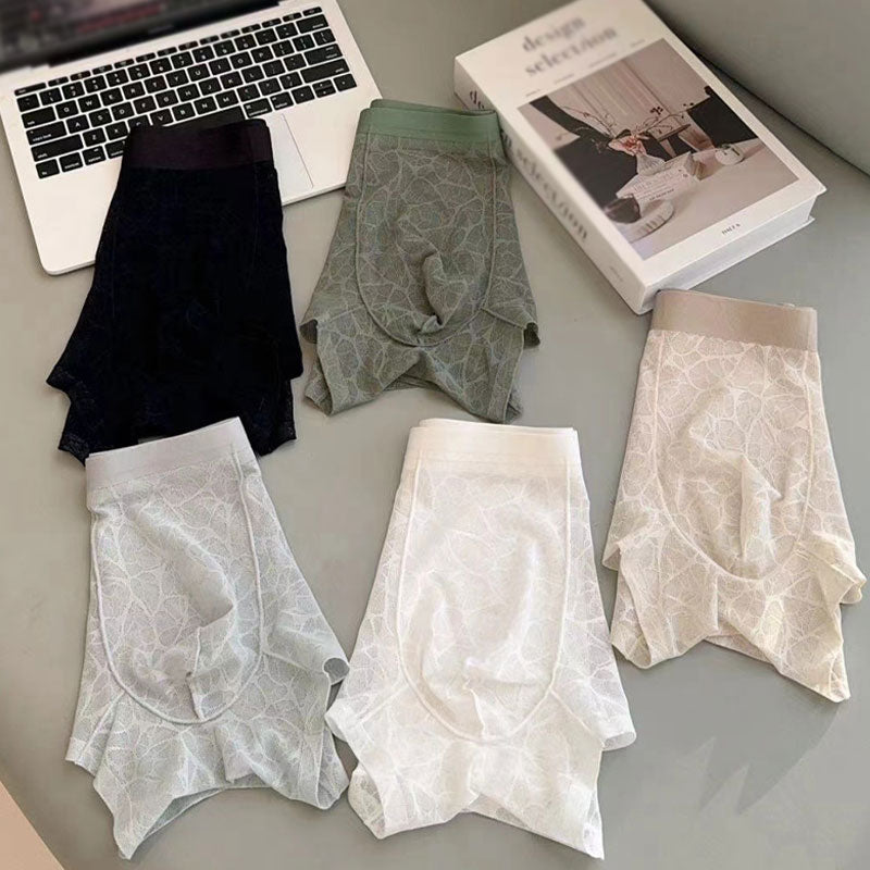 🔥 Sexig Herrboxer i Spets & Is-siden