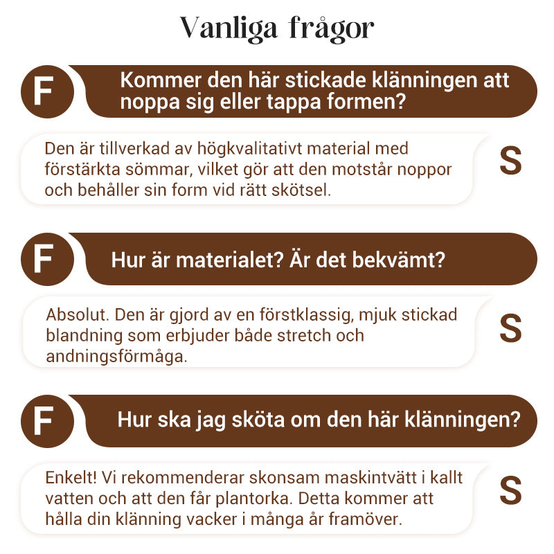 Damklänning med dragkedja, slag och förlängda ärmar i stickat material, med fiskstjärtkant.
