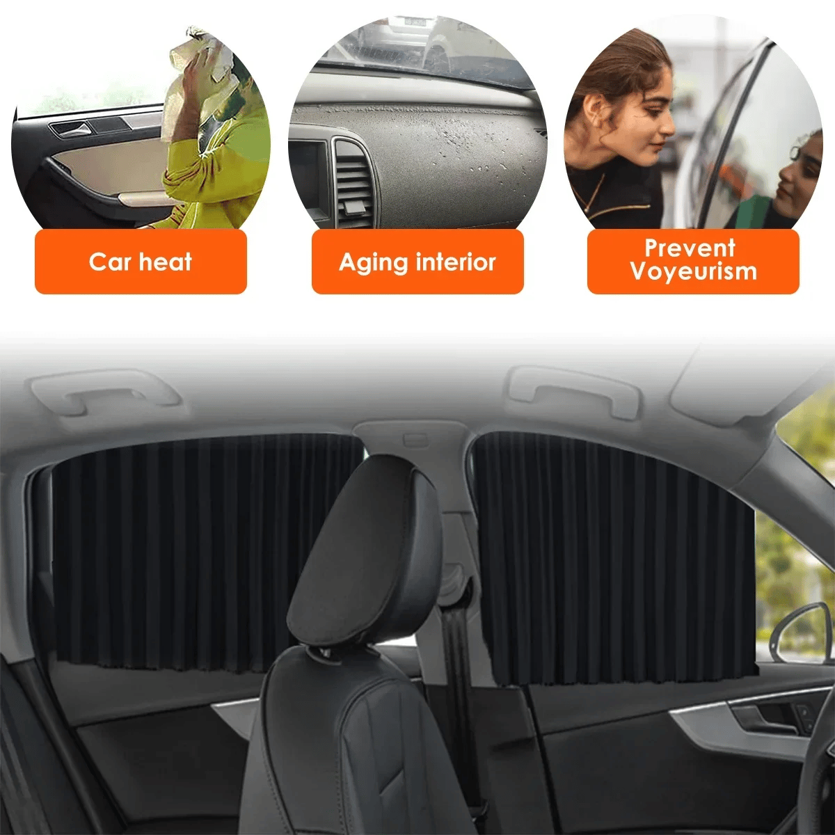 🌥️🔥Universell passform magnetisk solskydd för sidorutor🚗