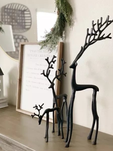 🎅 Julbästsäljare 🦌 Svart renfigur, juldekoration
