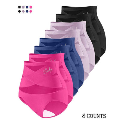 🌸Sista dagen - Köp en, få tre gratis✨ Högmidjade plus size-underkläder med korsvis magkontroll