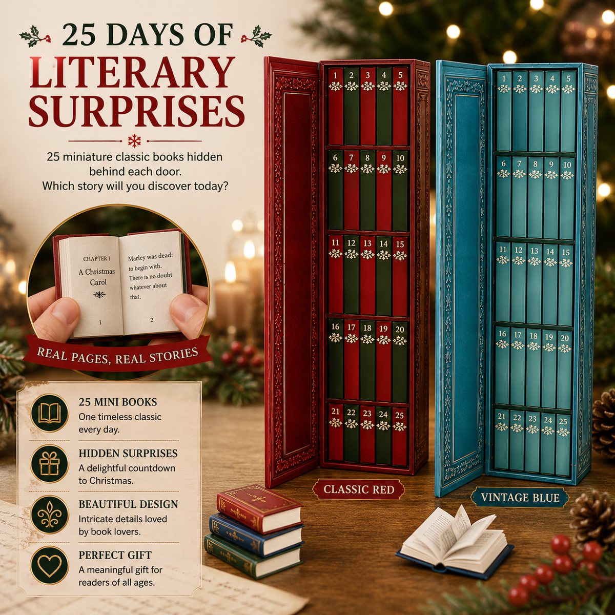 📚 49% RABATT | 25-dagars julkalender med miniböcker – Öppna, läs, häng och samla 🎄