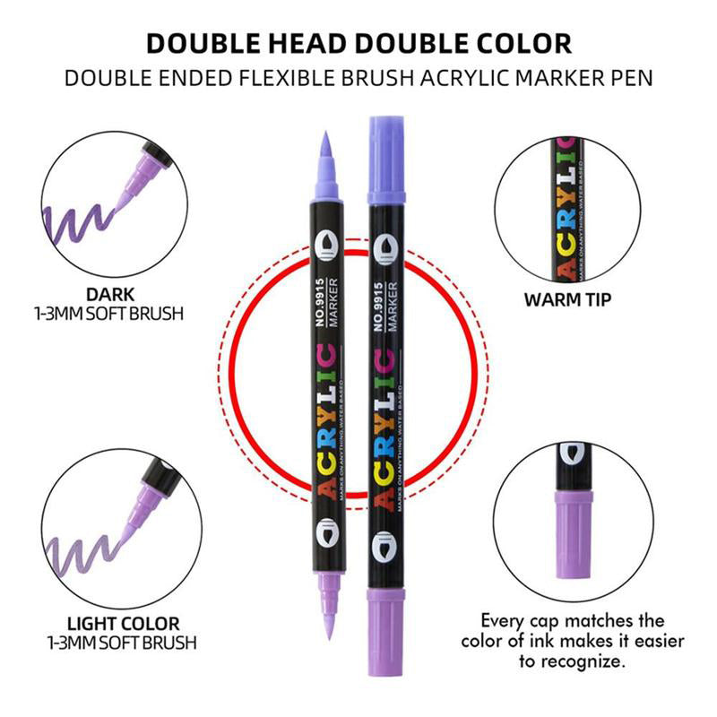 Dubbelspetsad akrylmarker