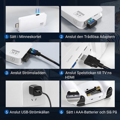 Svartvitt klassiskt hem retro dubbla spelpinnar - Återupplev arkadens era