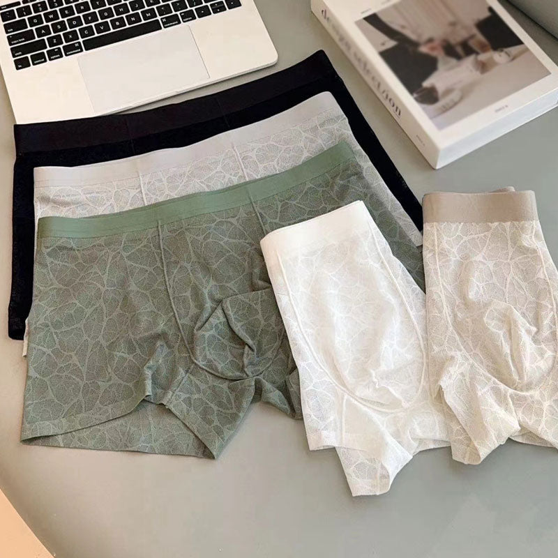 🔥 Sexig Herrboxer i Spets & Is-siden
