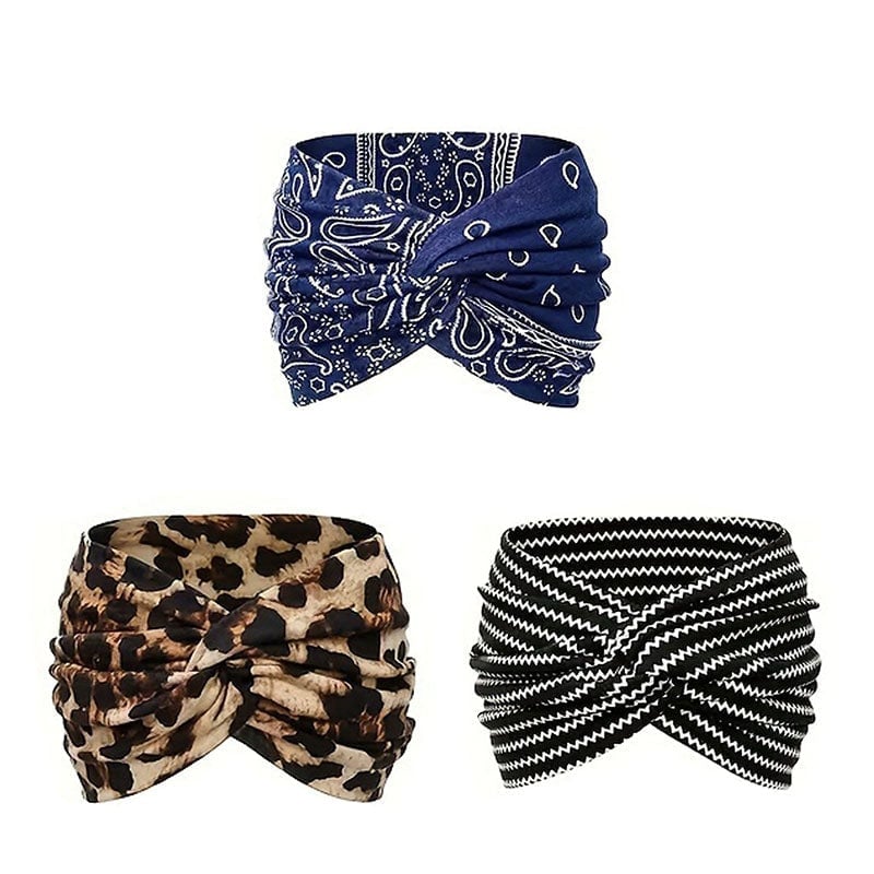 Boho-stil & paisleymönstrat hårband Brett elastiskt hårband