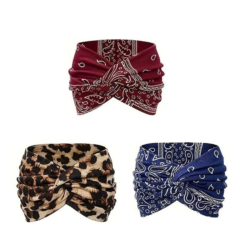 Boho-stil & paisleymönstrat hårband Brett elastiskt hårband