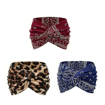 Boho-stil & paisleymönstrat hårband Brett elastiskt hårband