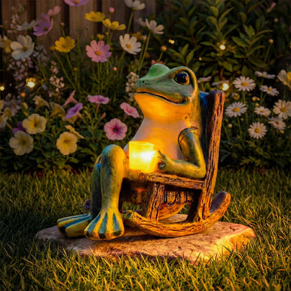 💯2026 Heta försäljningar🐸Solcellsdriven groda i gungstol prydnad🍃