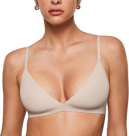 💞 Kvinnors trådlös triangel-bralette med jelly-stöd